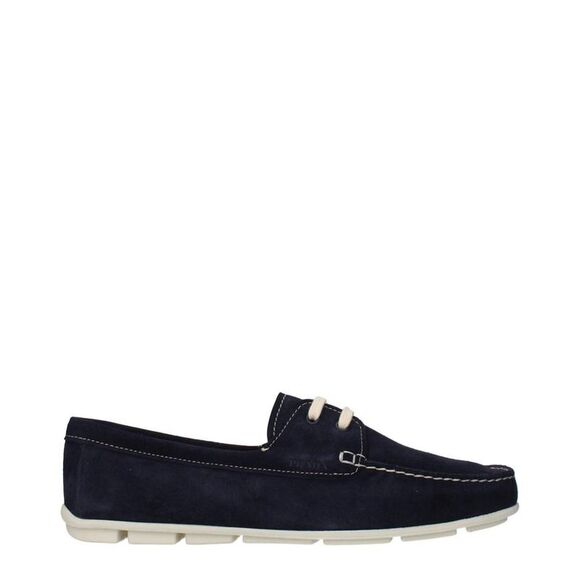 Prada Leather Slip-On Loafers Women Blue